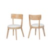 Dexmalle Set of 2 Modern Upholstered Rubberwood Dining Chairs,Natural + Beige - 2 of 4