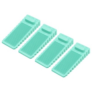 Unique Bargains TPR Flexible Non-Slip Stripe Trapezoid Floor Mount Door Stoppers 4 Pcs - 1 of 3
