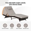 Outdoor Chaise Lounge Chair Set of 2, Wicker Reclining Lounge with Adjustable Backrest & Cushion, Sunbathing Chair for Patio Pool Garden - 4 of 4