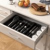 Attop Large Flatware Storage Drawer, Expandable Utensil Tray for Kitchen,Adjustable Plastic Storage Black - 2 of 4