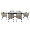 NicBex 63"-82" Outdoor Dining Set with Extendable Table&6 Luxury Patio Accent Chairs,Patio Conversation Set for Garden&Backyard - 4 of 4