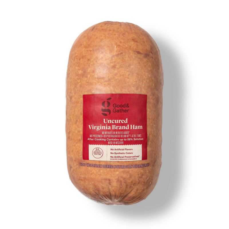 Uncured Virginia Brand Ham - Deli Fresh Sliced - price per lb - Good &#38; Gather&#8482;, 1 of 5