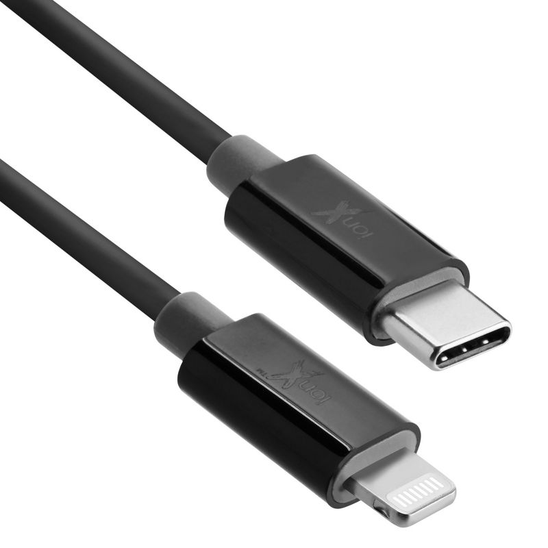 ionX Charging Cable Compatible with USB-C to Lightning Devices including iPhone, iPad, and iPod, MFI Certified, 6.6 ft, Black, 5 of 9