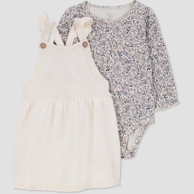 Image of Carter's Just One You®️ Baby Girls' Floral Dress Set - Cream 3M