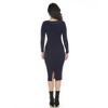 White Mark Women's Long Sleeve Rib Midi Sweater Dress - 3 of 4