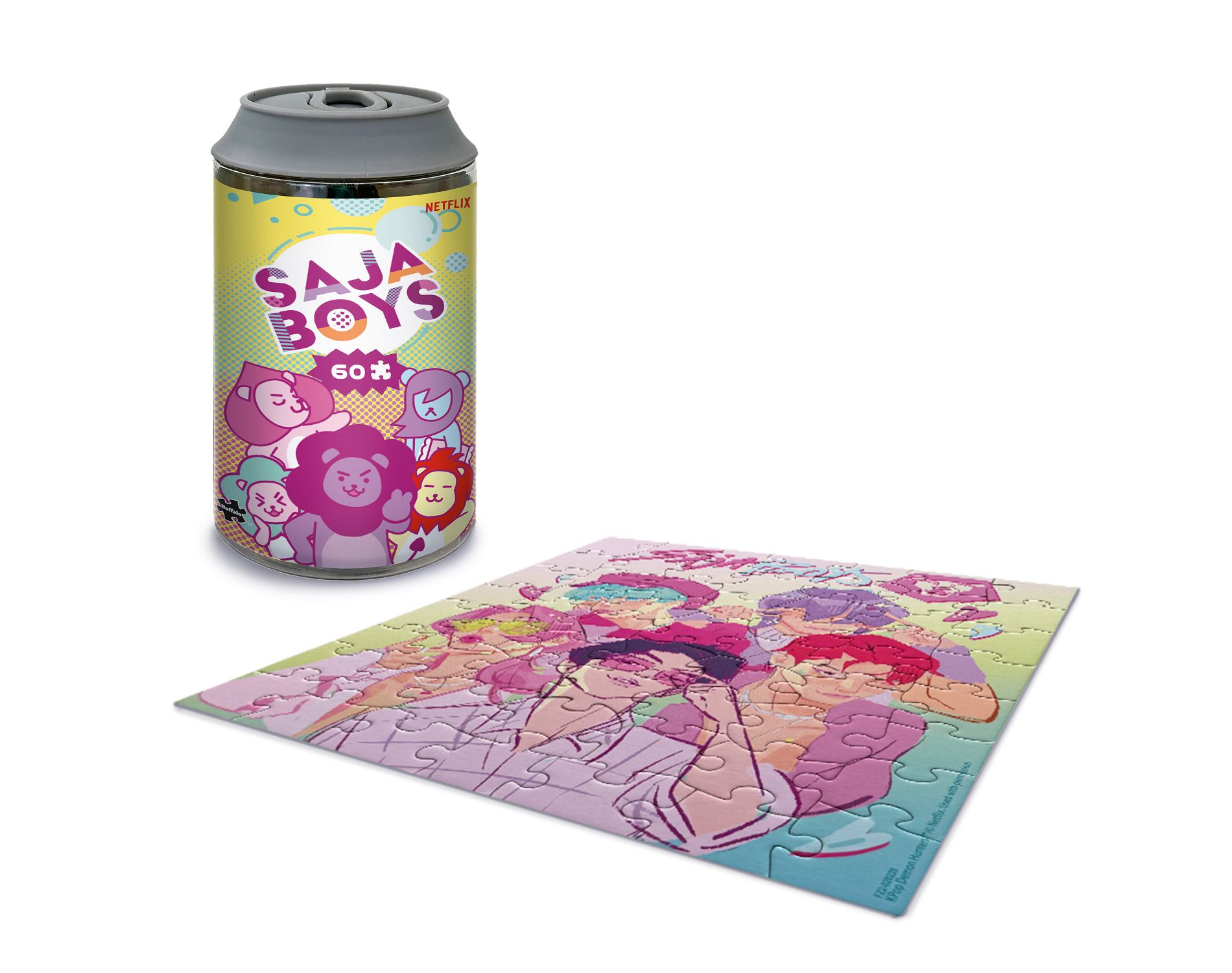 KPop Demon Hunters: Saja Boys Soda Pastel Puzzle 60pc Can