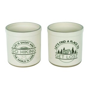 Transpac Ceramic Faux-Enamel Cabin Container Set of 2 Spring Home Decorations - 1 of 1