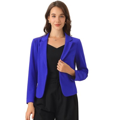 INSPIRE CHIC Women's Business Casual Open Front Fully Lined Crop Suit Jacket