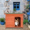 BENCMATE Pet Crates and Houses All-Weather Wood Dog House, Waterproof Outdoor Shelter with Ventilated Roof and Elevated Design, Green, 48"*32.7"*5.5" - 2 of 4