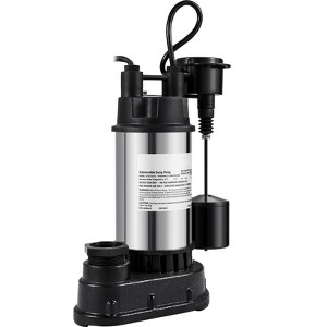 VEVOR 1.5 HP Submersible Cast Iron and Steel Sump Pump, 6000 GPH Submersible Water Pump with Integrated Vertical Float Switch - 1 of 4