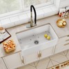 CASAINC 30'' Rectangular Single Basin Fireclay Farmhouse Apron Kitchen Sink with Faucet, White - 3 of 3