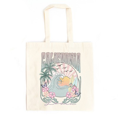 City Creek Prints California Grunge Canvas Tote Bag - 15x16 - Natural