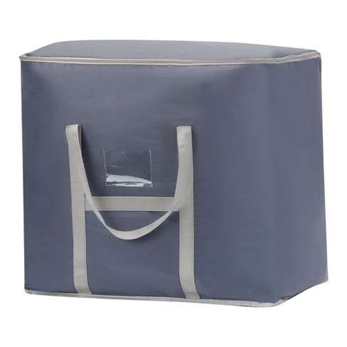 REGALWOVEN Clothing Comforter Closet Organizers Storage Bags with Handles Gray 67 24 22in