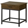24" Square End Table with Wood Grain Finish and Storage Drawer, Ideal for Living Room or Reading Nook - 2 of 4