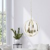 3-Light 18" Adjustable Industrial Globe Hanging Metal/Clear Glass Ceiling Pendant - Lalia Home - 3 of 4