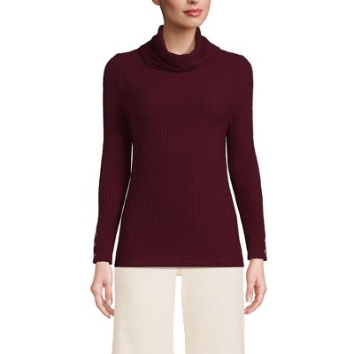 Lands' End Women's Long Sleeve Wide Rib Turtleneck