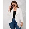 Coolmee Women's Plus Size Blazer Long Sleeve Classic Draped Open Front Work Office Blazer Jackets - 3 of 4