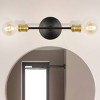 13.25" 2-Light Jaxon Industrial Farmhouse Iron LED Vanity Oil Rubbed Bronze/Brass Gold - JONATHAN Y: Wall Sconce, UL Listed - 3 of 4