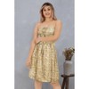 LA LEELA Women's Tube Dress Club Short Top One Size Palm Tree Brown - 4 of 4