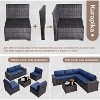 ALAULM 9 Pieces Patio Furniture Set, Rattan Wicker Sofa Set, Outdoor Conversation Sets w/Swivel Rocking Chairs Sectional Sofa - 3 of 4