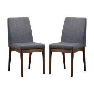 Simple Relax Set of 2 Dining Side Chairs in Natural Tone and Gray - 1 of 4