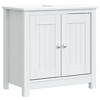 vidaXL Bathroom Furniture Set 3 Piece, Bathroom Cabinet with Storage, Wall Mirror for Bathroom, Modern Style, BERG White Solid Wood Pine - 4 of 4