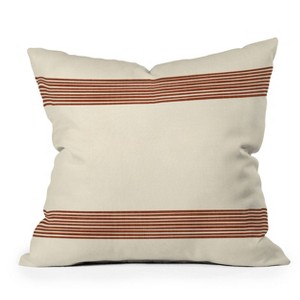 20"x20" Deny Designs Becky Bailey Band in Rust Square Outdoor Throw Pillow Off-White - 1 of 4