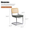 Grungis Fauex Leather Armless Kitchen Chair Set of 2,Upholstered Dining Chairs with Rattan Back and Chrome Legs for Dining Room,Kitchen - 3 of 4