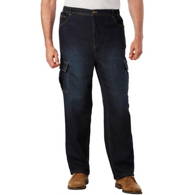 KingSize Men's Big & Tall Relaxed Fit Cargo Denim Look Sweatpants