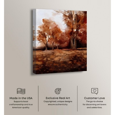 Autumn Landscape Brown and Beige Canvas Wall Art, 20" x 24"