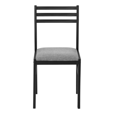 35" Gray Laminate Drop Leaf Dining Table Set with Black Metal Chairs
