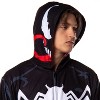 Seven Times Six Marvel Costume Venom Union Suit Adult One Piece Hooded Pajamas Black - 4 of 4