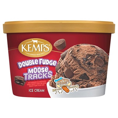 Kemps Double Fudge Moose Tracks Ice Cream - 48oz