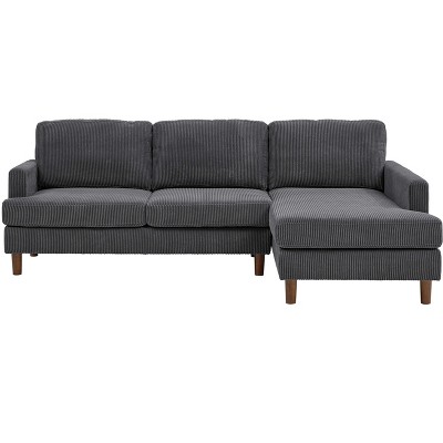 TiramisuBest 86" Gray Upholstered Pull-Out Sofa Bed