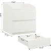 Nightstand with Drawers Bedside Table White End Table Modern Bed Side Table 2 Drawers Night Stand Drom Side Table Curved with Handle Free Design - 3 of 4