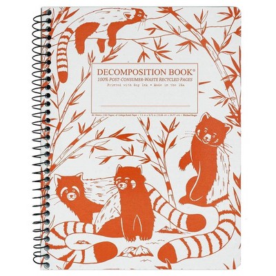 Decomposition Book 7.5"x9.75" 160 Pages College Ruled Spiral Notebook Red Pandas