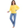 cheibear Womens Sleepwear Round Neck Nightwear with Pants Pajama Lounge Set - 3 of 4