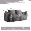 Bean Bag Chair for Adults, Ultra Soft Fluffy Loveseat Bean Bag Sofa, Oversized Floor Sofa for Living Room Bedroom, Cozy Reading Chair with Filler - 3 of 4