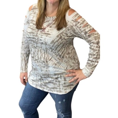 Women's Cut Out Neutral Top - honeyme