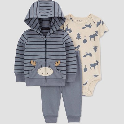 Carter's Just One You® Baby Boys' Moose Top & Bottom Set - Gray