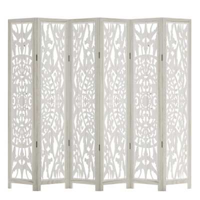 Lirago 68 in. Wood Outdoor Privacy Screens Garden Outdoor Fence 6 pieces White