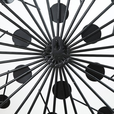 Mid-Century Modern Multicolor Iron Starburst Wall Sculpture