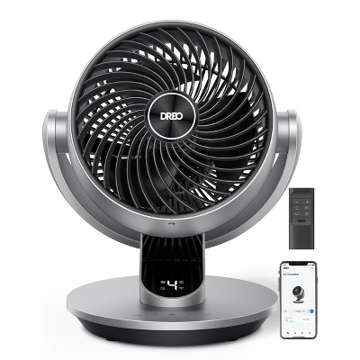 Dreo Smart 9" Air Circulator Fan Oscillation - Gray: Desk Fan, 4 Speeds, ETL Listed, Portable, Electric, No Assembly Required