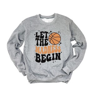 Simply Sage Market Women's Graphic Sweatshirt Game Madness Begin Basketball - 1 of 3