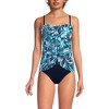 Lands' End Women's Chlorine Resistant Mesh Bandeau High Leg Fauxkini One Piece Swimsuit - 4 of 4