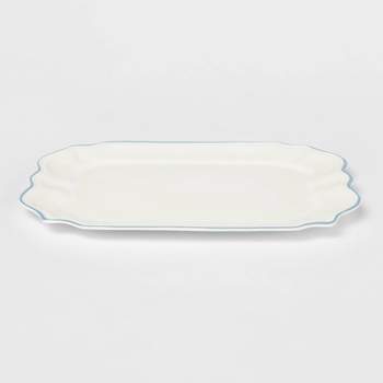 18.5" x 13" Melamine Rectangular Serving Platter White - Threshold™ designed with Studio McGee