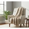 Manual Woodworkers & Weavers Soft Rayon Neutral Leopard Throw – Cozy and Stylish Home Accent - 2 of 3