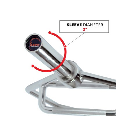Sunny Health & Fitness 58" Chrome Olympic Hex Barbell