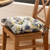 Ellis Cirtain Regency Jacobean Floral Soft Reversible Chair Polyester Fill Cushions Pad 15"x14" Blue - 3 of 4