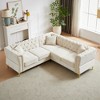 81.5" Chenille Classic Chesterfield L-Shaped Corner Sectional Sofa, 5-Seater Couch with Nailhead Trim, Tufted Cushions - 2 of 4
